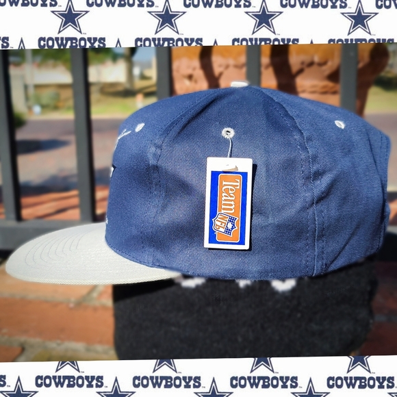 Dallas Cowboys Vintage 90s Snapback Hat NFL AJD Hangtag Script - Picture 3 of 6